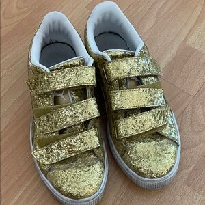 Gold Glitter PUMA Shoes